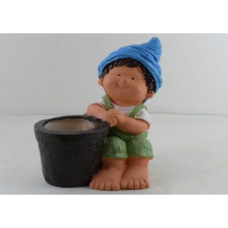 Cute Boy Big Doll Resin Pot